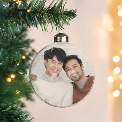 Photo Upload Glass Christmas Bauble