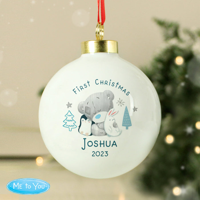 Personalised My First Christmas Tiny Tatty Teddy Bauble
