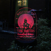 Personalised Haunted House Halloween Outdoor Light