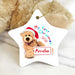 Personalised My First Christmas Teddy Ceramic Star Decoration