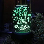 Personalised Trick or Treat Halloween Outdoor Light