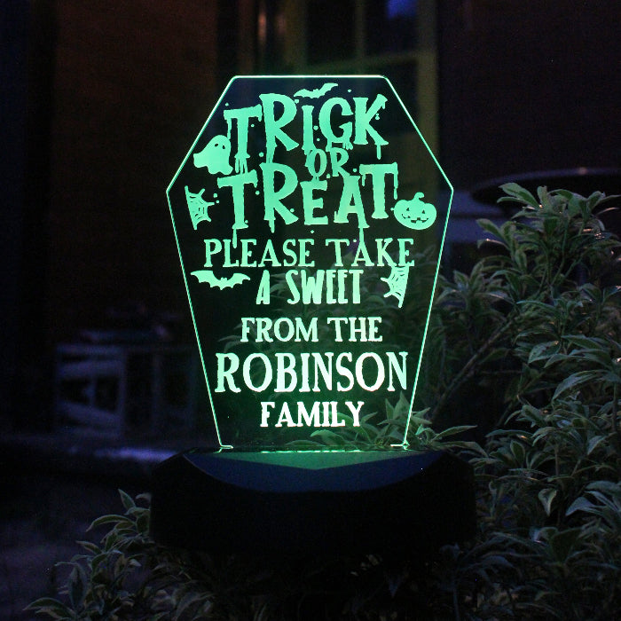 Personalised Trick or Treat Halloween Outdoor Light