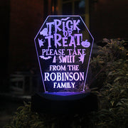 Personalised Trick or Treat Halloween Outdoor Light