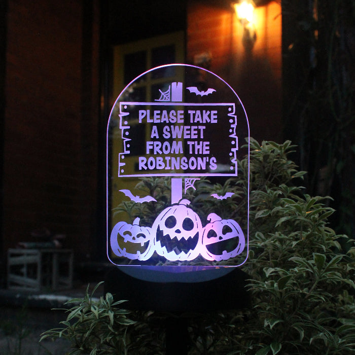Personalised Pumpkin Patch Halloween Outdoor Solar Light - Decoration 
