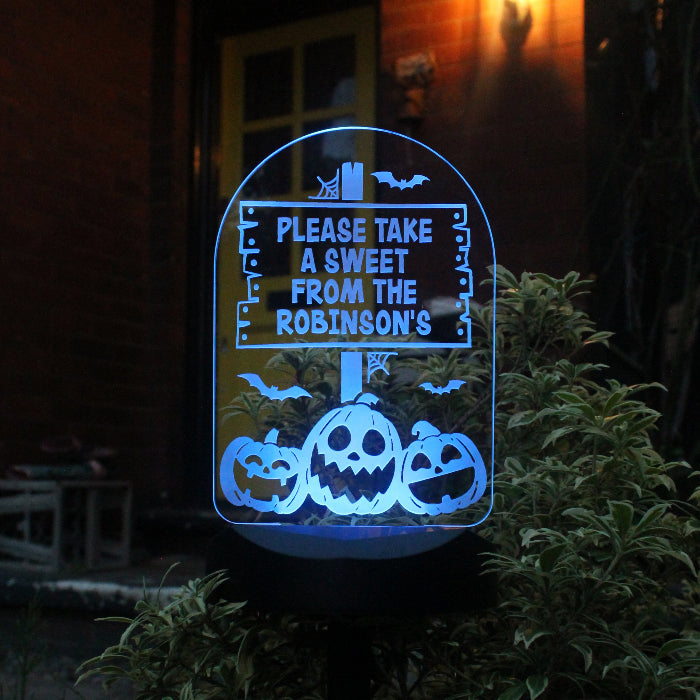 Personalised Pumpkin Patch Halloween Outdoor Solar Light - Decoration 