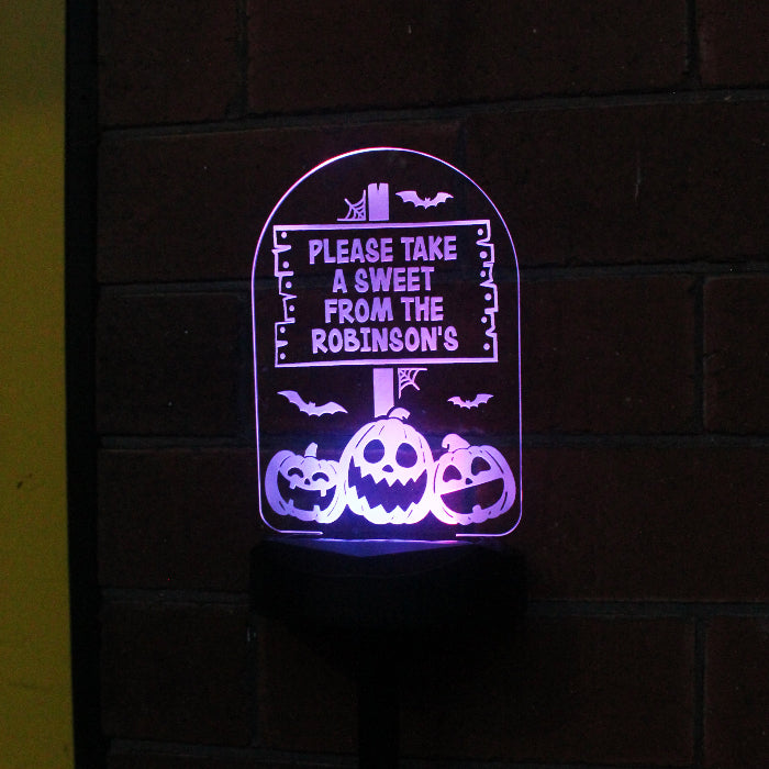 Personalised Pumpkin Patch Halloween Outdoor Solar Light - Decoration 