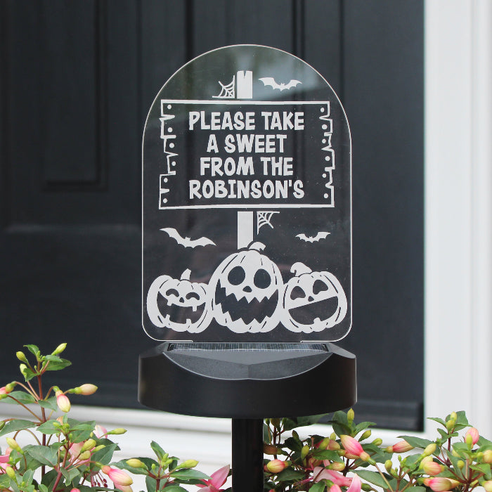 Personalised Pumpkin Patch Halloween Outdoor Solar Light - Decoration 