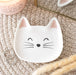 White Cat Face Shaped Trinket Dish - Cat Lover Gift