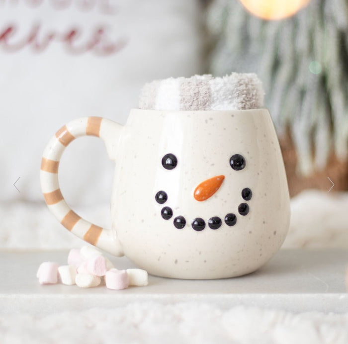 Novelty Snowman Christmas Mug and Socks Set