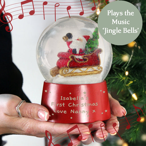 Personalised Baby’s First Christmas Musical Santa Globe Ornament 