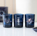 Set of 3 Blue Moon Votive Candle Holders - Celestial decor 