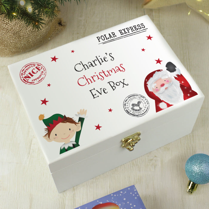 Personalised Santa & Elf White Christmas Eve Box