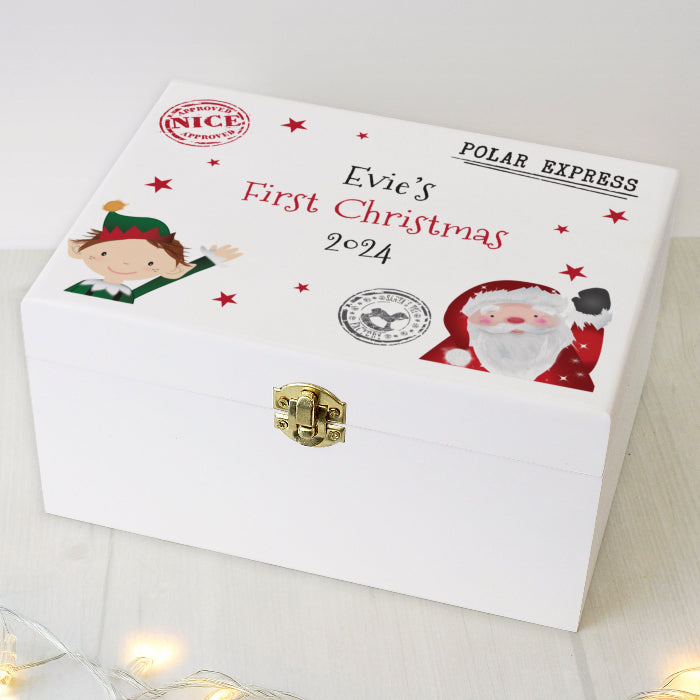 Personalised Santa & Elf White Christmas Eve Box