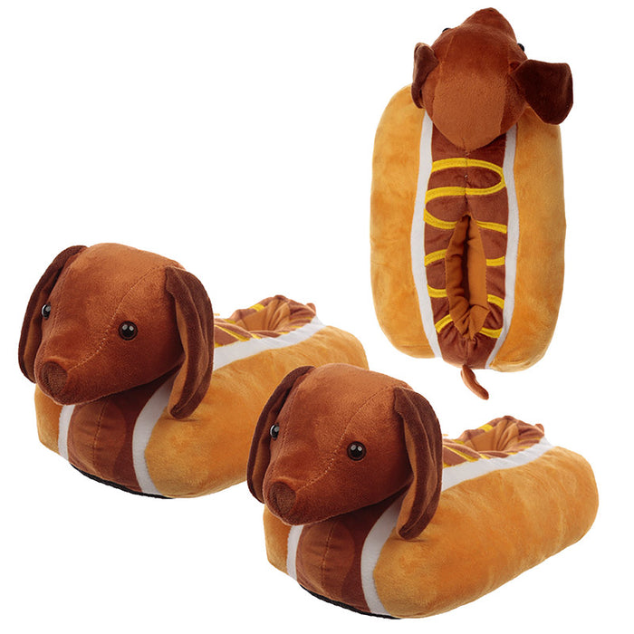 Fast Food Sausage Dog Slippers