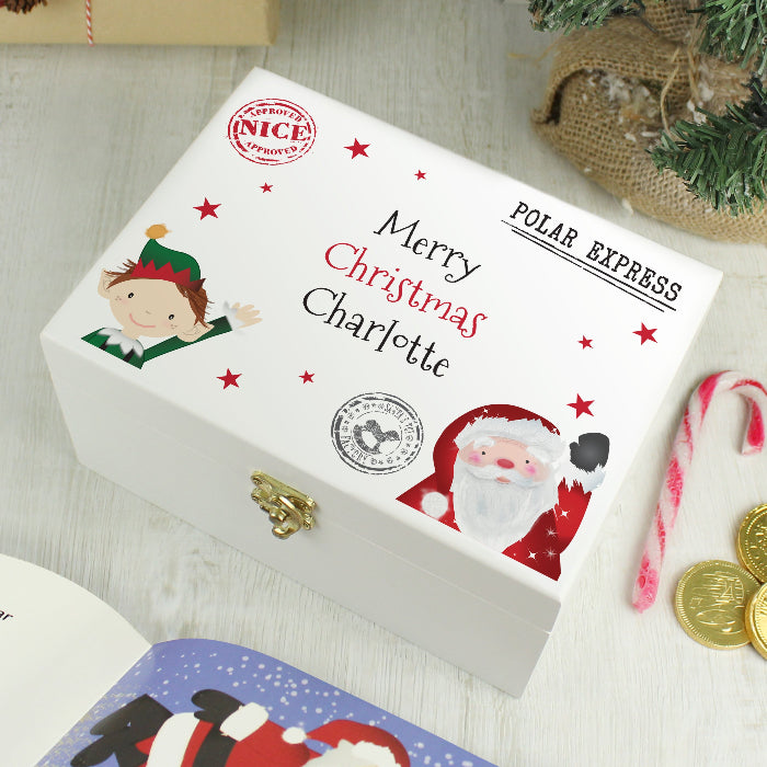 Personalised Santa & Elf White Christmas Eve Box