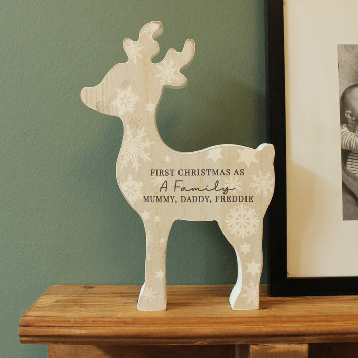 Personalised Snowflake Reindeer Christmas Ornament
