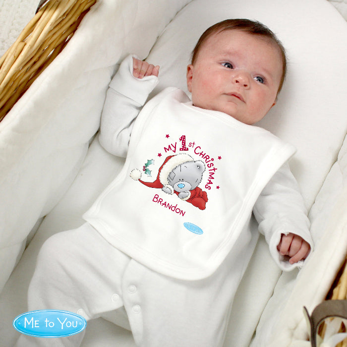 Personalised Baby Bib - Me To You My 1st Christmas