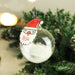Personalised Red Santa Feather Glass Christmas Bauble