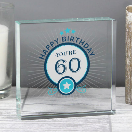 60th Birthday Crystal Token Keepsake - Gift Boxed