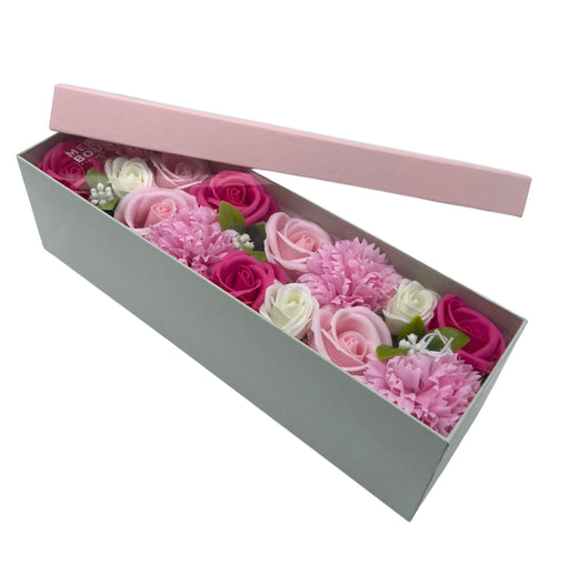 Exquisite Soap Flower Bouquet Long Gift Box - Baby Blessings - Pinks