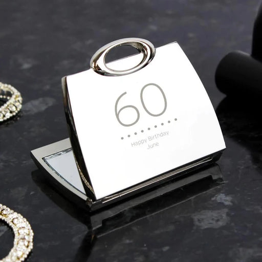 60th Birthday Handbag Compact Mirror - Personalised