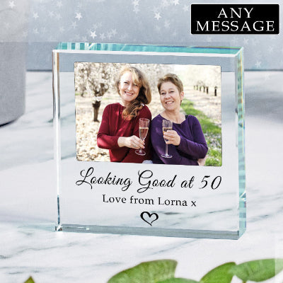 Bespoke Glass Birthday Photo Gift - Any Message