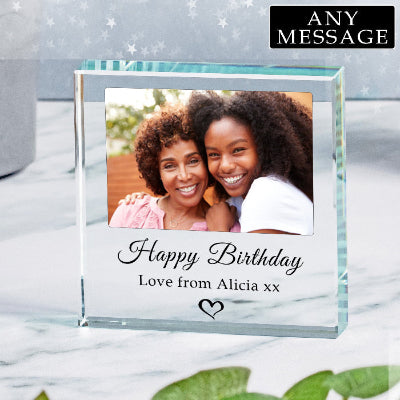 Bespoke Glass Birthday Photo Gift - Any Message