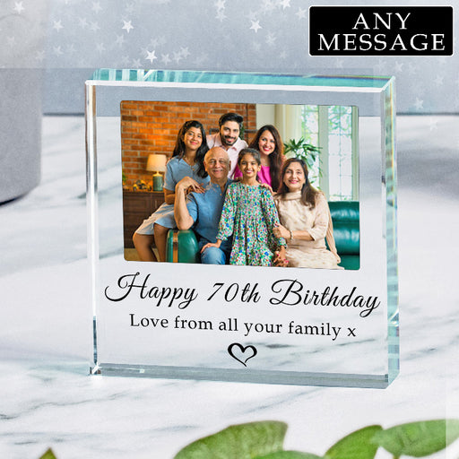 Bespoke Birthday Photo Glass Freestanding Keepsake