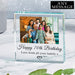 Bespoke Birthday Photo Glass Freestanding Keepsake