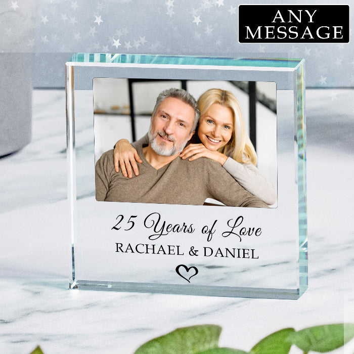 Bespoke Anniversary Photo Glass Freestanding Keepsake