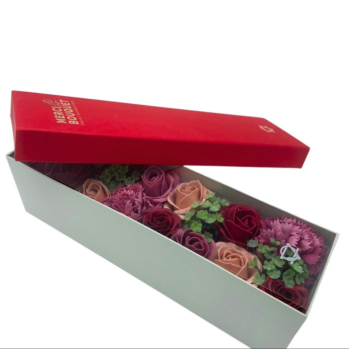 Exquisite Soap Flower Bouquet Long Gift Box - Vintage Roses