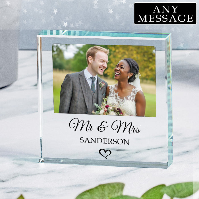Bespoke Wedding Photo Glass Freestanding Keepsake