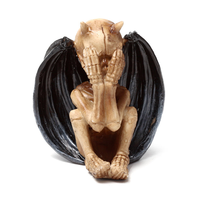 Set of 3 See No Speak No Hear No Evil Winged Demons Ornaments 