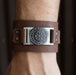 Men’s Viking Compass Leather Cuff Bracelet