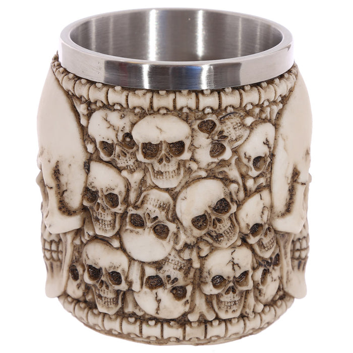 Decorative Multi Skull with Skull Emblem Tankard