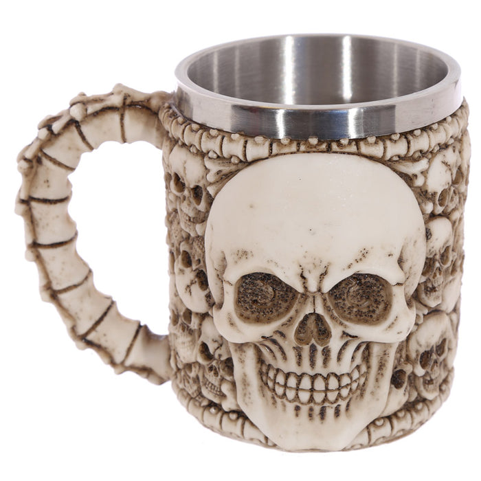 Decorative Multi Skull with Skull Emblem Tankard