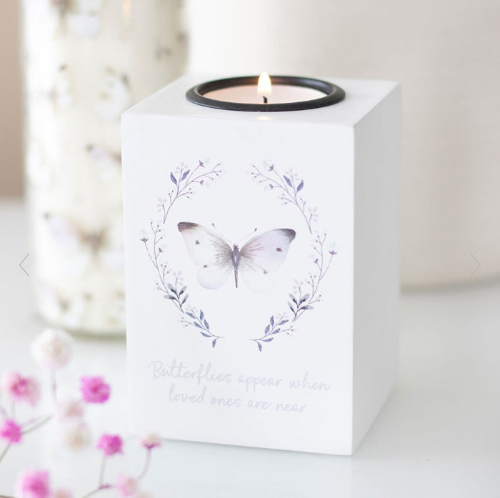 Butterflies Appear Memorial Tealight Candle Holder
