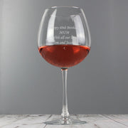 Engraved Full Bottle of Wine Glass