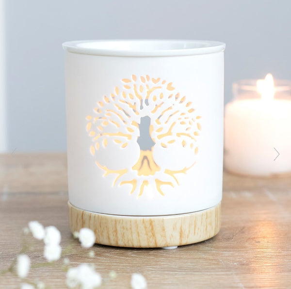 White Tree of Life Cut Out Oil & Wax Melt Burner
