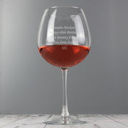 Engraved Full Bottle of Wine Glass