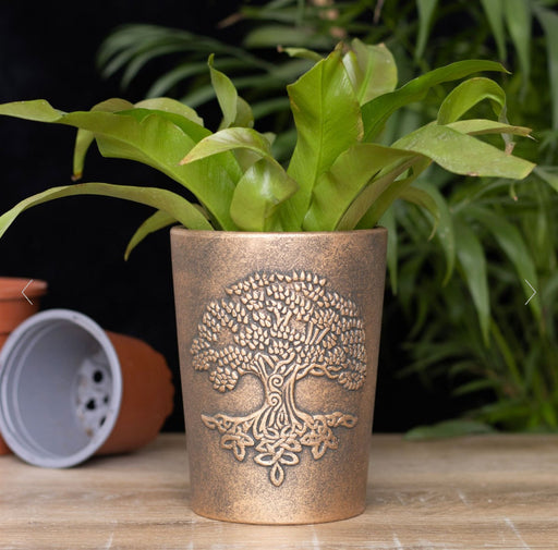 Tree of Life Bronze Terracotta Plant Pot 