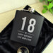18th Birthday Black Hip Flask - Personalised