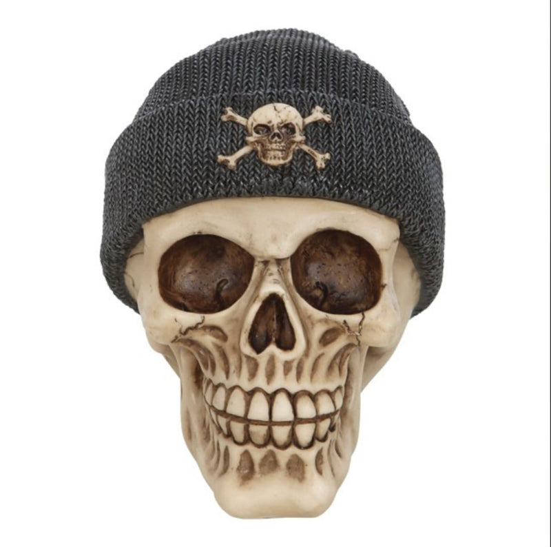 Skull Ornament with Beanie Hat