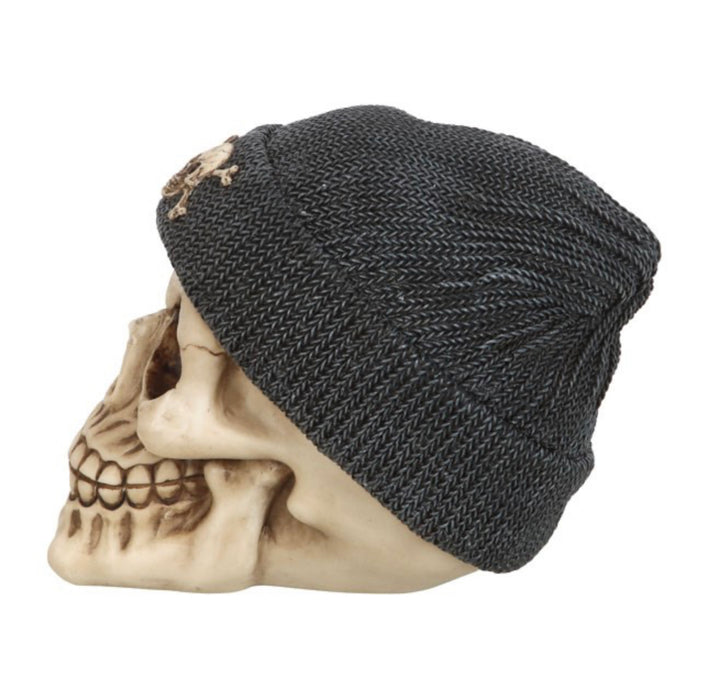 Skull Ornament with Beanie Hat