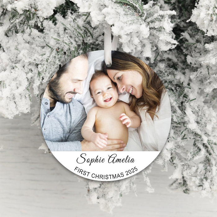 Personalised Baby’s First Christmas Photo Upload Decoration