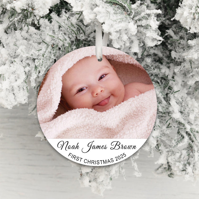 Personalised Baby’s First Christmas Photo Upload Decoration