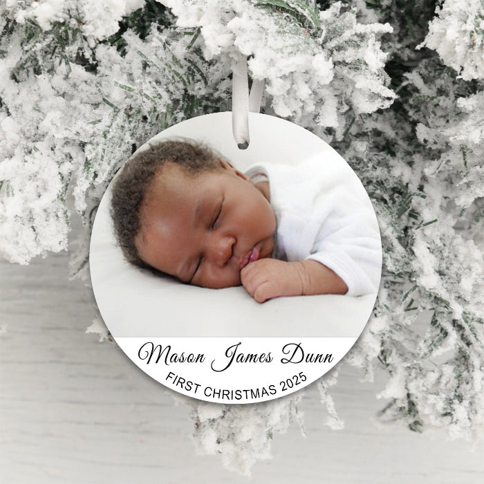 Personalised Baby’s First Christmas Photo Upload Decoration