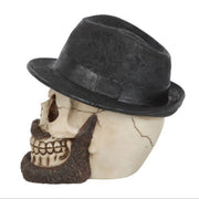 Skull Ornament with Trilby Hat