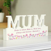 Personalised Floral Wooden Mum Ornament Gift