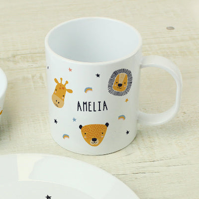 Personalised Safari Animals Plastic Children’s Breakfast Set